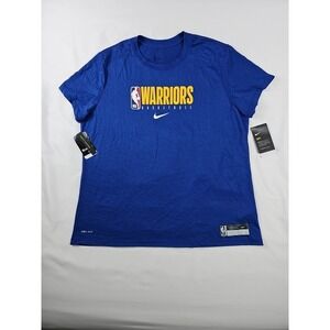 New Nike Basketball NBA Warriors Blue T-shirt Women's Dri-Fit XXL